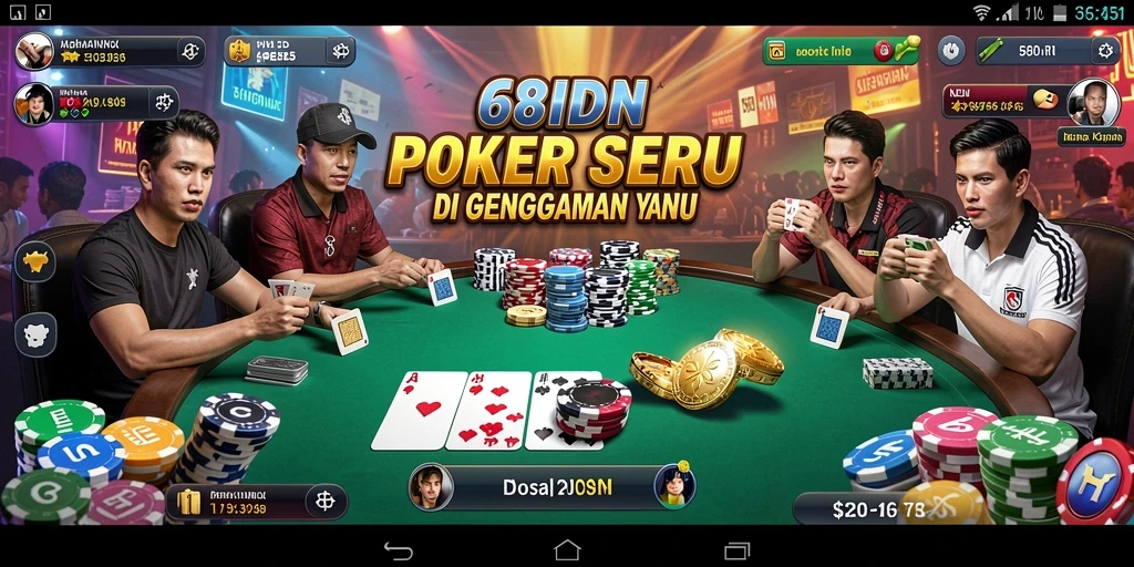 Screenshot gameplay seru aplikasi Poker 68IDN.