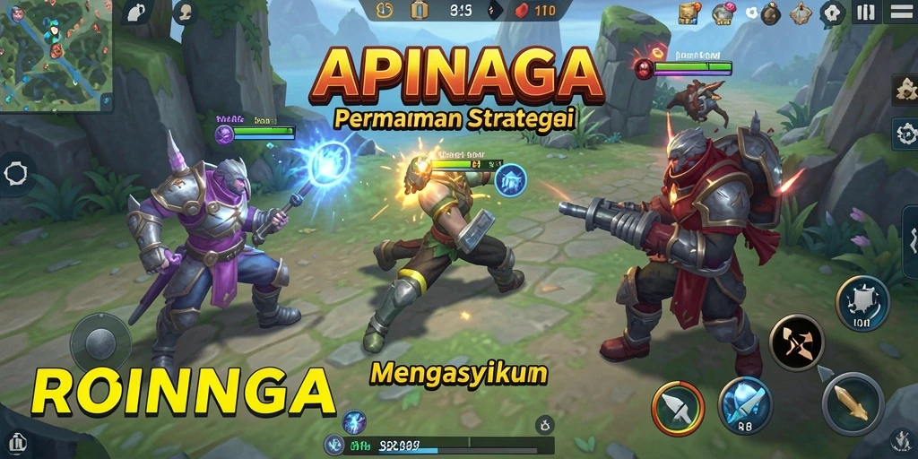 Tampilan screenshot APINAGA menampilkan aksi gameplay strategi yang seru.