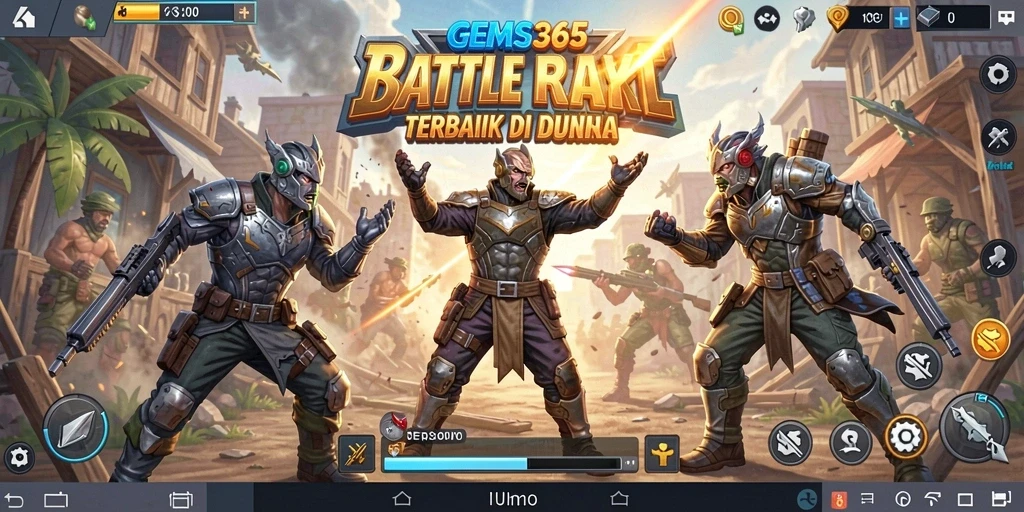 Tampilan seru gameplay Battle Royale di GEMS365 dengan aksi intens.