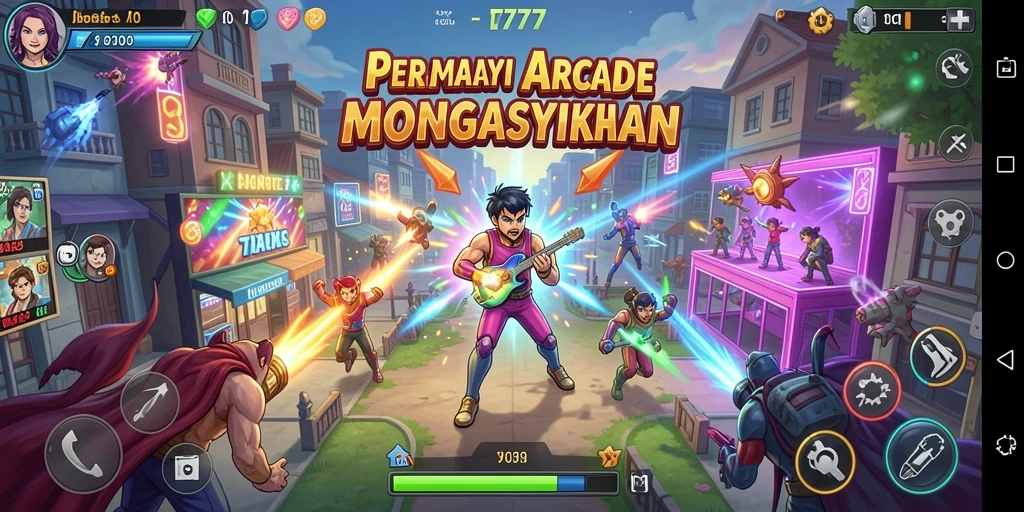 Screenshot utama L777 menampilkan aksi gameplay Arcade yang seru.