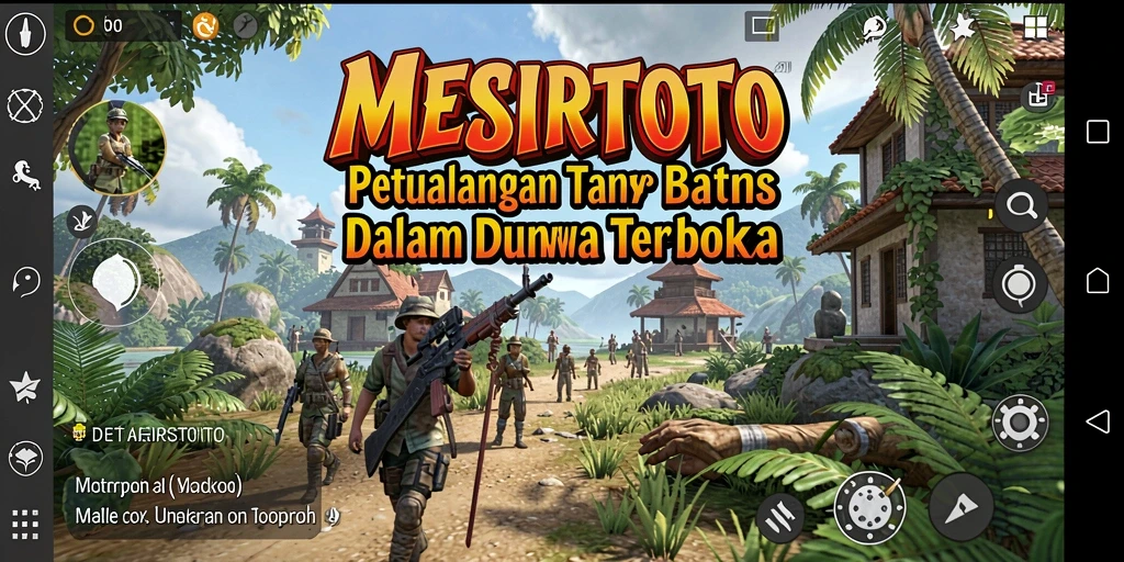 Screenshot dari gameplay MESIRTOTO yang menampilkan dunia terbuka yang luas.