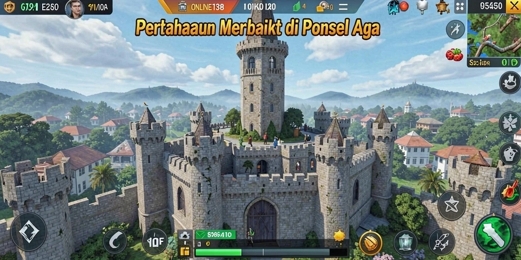 Tampilan gameplay mendebarkan dari ONLINE138 dalam strategi Tower Defense.