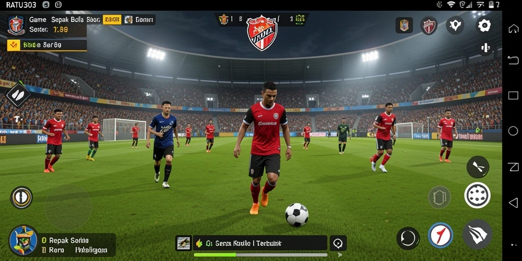 Tampilan gameplay menarik dari RATU303 dengan aksi sepak bola yang dinamis.